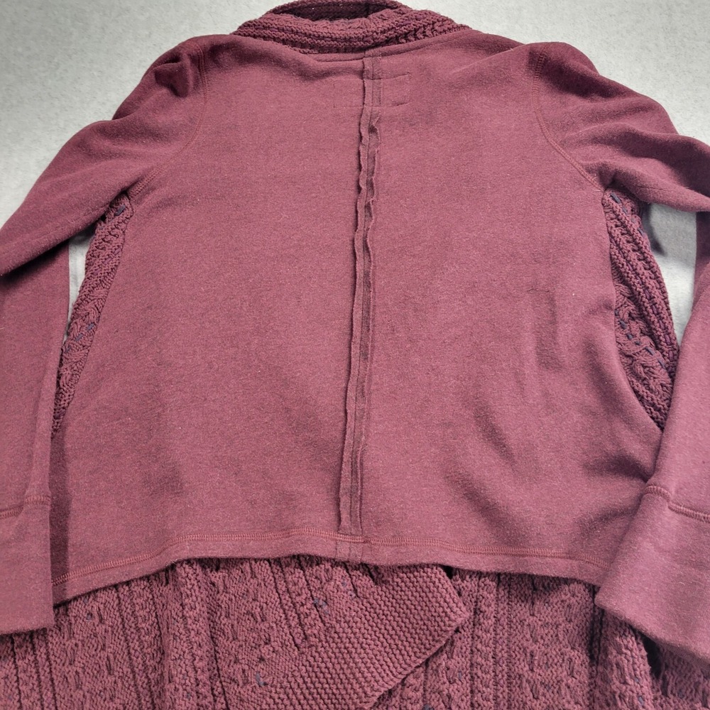 Anthropologie‎ Saturday Sunday Cardigan Sweater Womens Size S Burgundy Comfycore - Picture 11 of 11